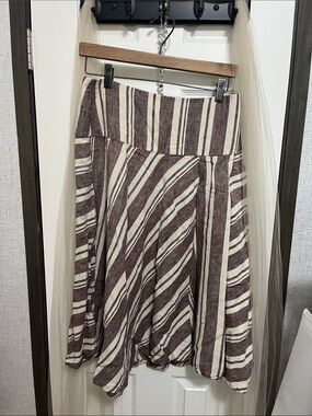GAP Striped Midi Skirt in Brown and Cream
